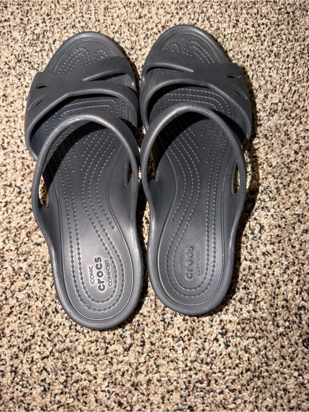 Crocs Black Keli Strappy Slide Comfort Women's Size 9